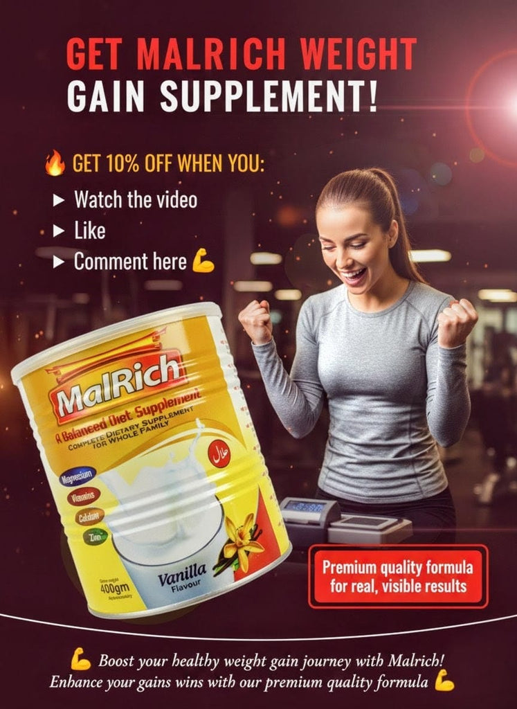 Malrich Weight Gain Supplement – A Safe Weight Gain Supplement In Pakistan