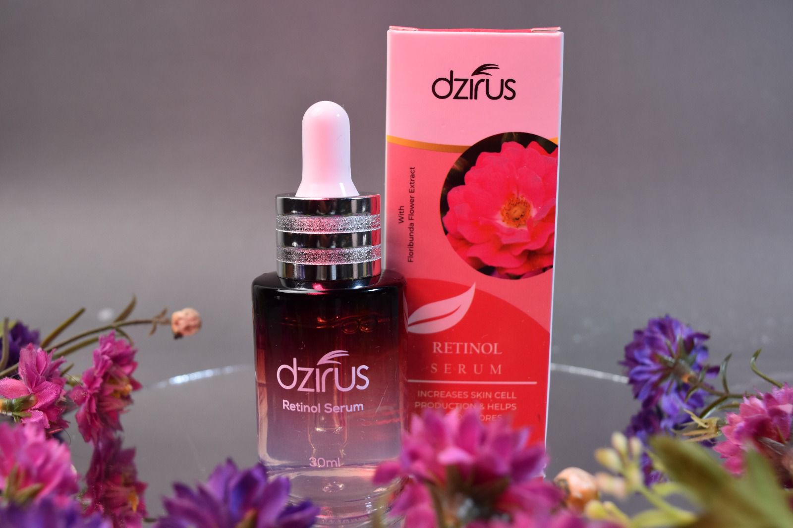 Dzírus Retinol Serum 1% – Anti-Aging, Skin Renewal & Pore Unclogging | Floribunda Extract