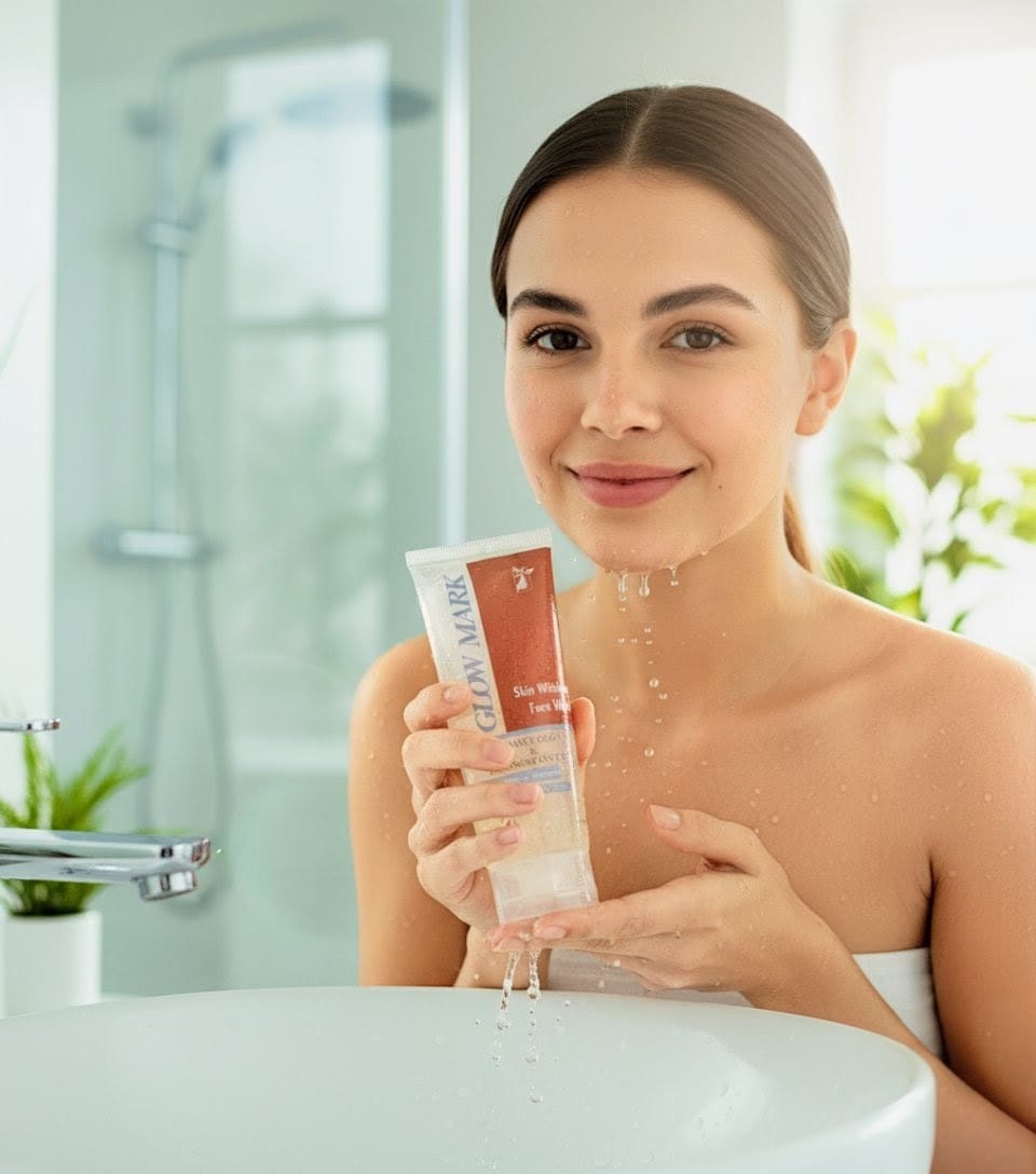 Glow Mark Face Wash brightens skin with Kojic Acid, Alpha Arbutin & Niacinamide. Gently cleanses, reduces dullness & promotes a radiant, even skin tone.