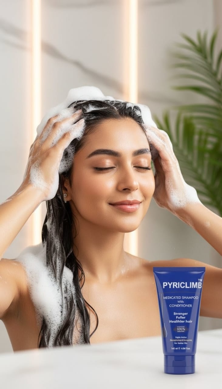Pyriclimb Medicated Shampoo with Conditioner โ Fights Dandruff, Soothes Scalp & Strengthens Hair