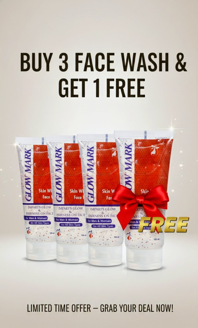 Glowmark Whitening Face Wash - Buy 3 Packs & Get 1 Free | Deep Clean, Brightening & Glowing Skin